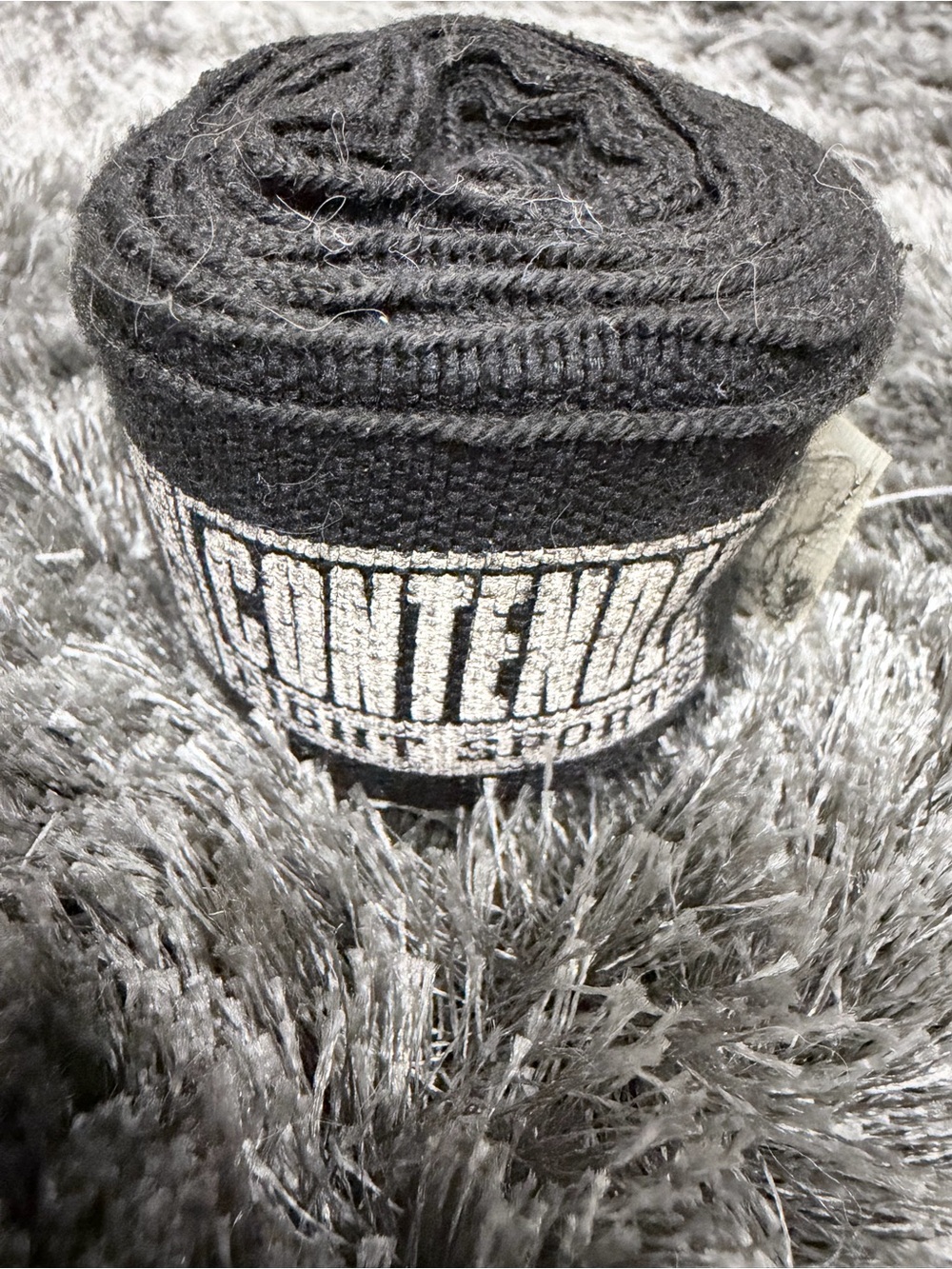 Contender Boxing Hand Wraps - Black with White Logo